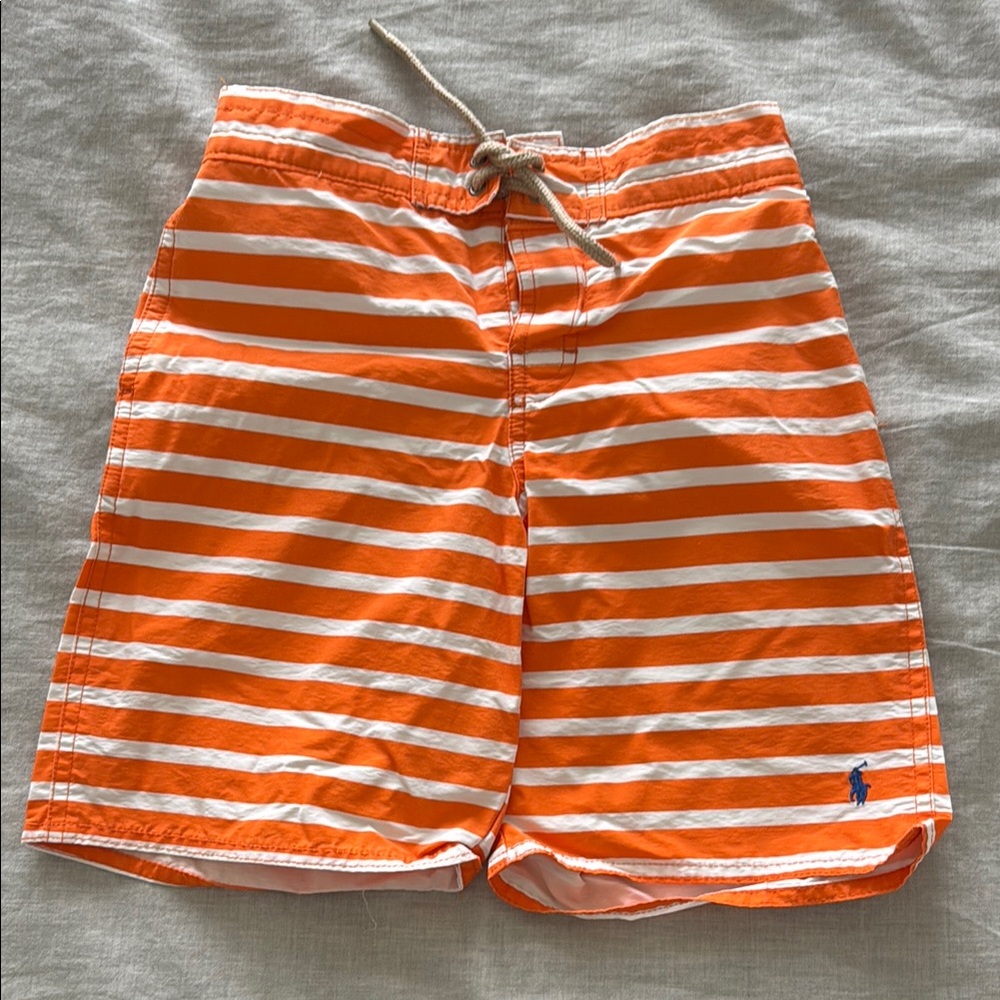 Polo by Ralph Lauren Orange and White Striped Shorts